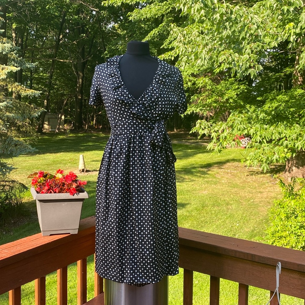 J. Crew Black and White Polka Dot Dress